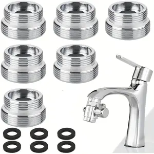 Faucet Adapter Kit, M22 to M18 Conversion with Premium Rubber Seals for Kitchen, Bathroom & Water Filters, Durable Alloy, Easy Install