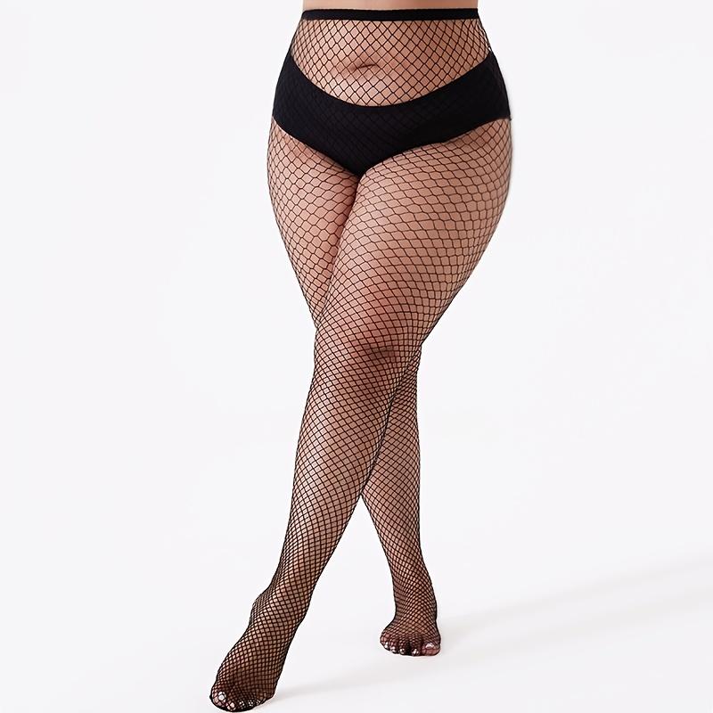 1/4-Pack Women's Plus Size Fishnet Tights Stylish Openwork Mesh Stockings SetEveryday Spring Wear Pantyhose