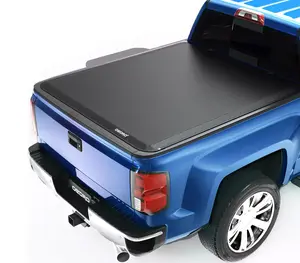 5.8 ft Soft Roll up Truck Bed Tonneau Cover Compatible with 2014-2018 Chevy Silverado/GMC Sierra 1500, Fleetside 5.8ft Bed