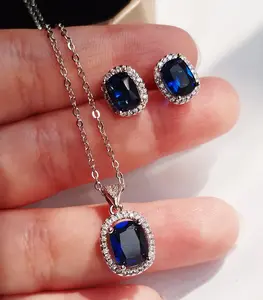 S925 Sterling Silver Jewelry Set, Fashionable Luxury Stud Earrings & Necklace for Women & Girls, Trendy All-match & Exquisite Accessories for Birthday Gift