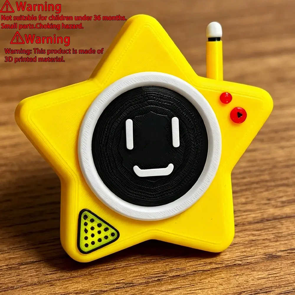 Cute Cartoon Star Walkie-Talkie Figurine, Horror Game Enthusiast Collectible, Creative 3D Printed Desktop Decor, Birthday Gift Idea, Cute Figurines