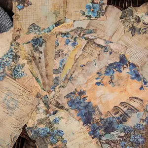 Vintage Flower Pattern Decorative Paper, 1/6 Packs Scrapbooking & Journal Making Material Paper, Diy Decorative Paper for Scrapbooking & Journal Making