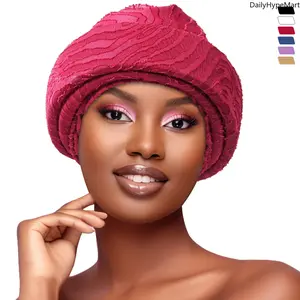 Retro Pleated Slouchy Beanie, High Capacity Loose Headwrap Casual Cold Hat