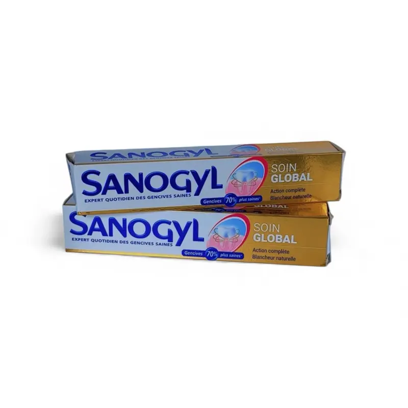 2pcs sanogyl global toothpaste 70% sulfuric acid 1 tube oral use for plaque & food particle removal
