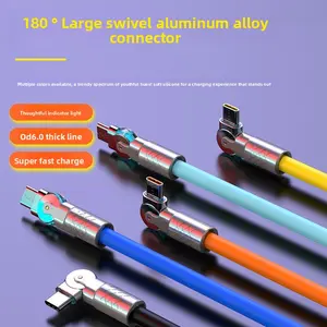 180 ° Elbow-shaped data cable is suitable for Apple and Huawei type-c charging cables and iPhone fast charging cables