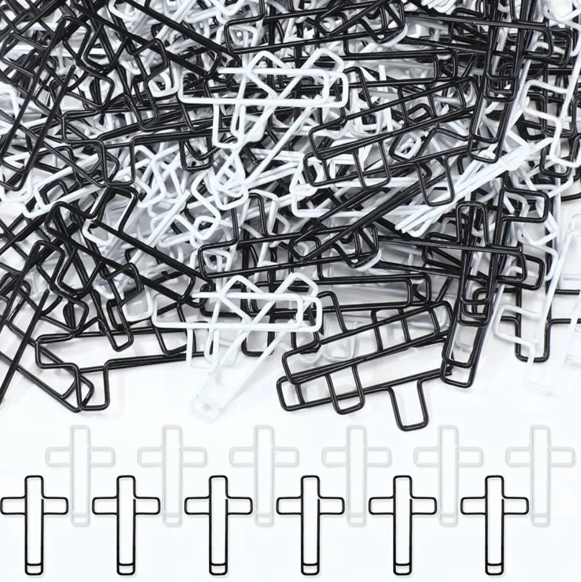 Black & White Cross Bookmark - Cross Paperclips - Bible Bookmark - Cross Page Marker - Bookmarks - Bible Accessories - Paperclips - Christian Gift