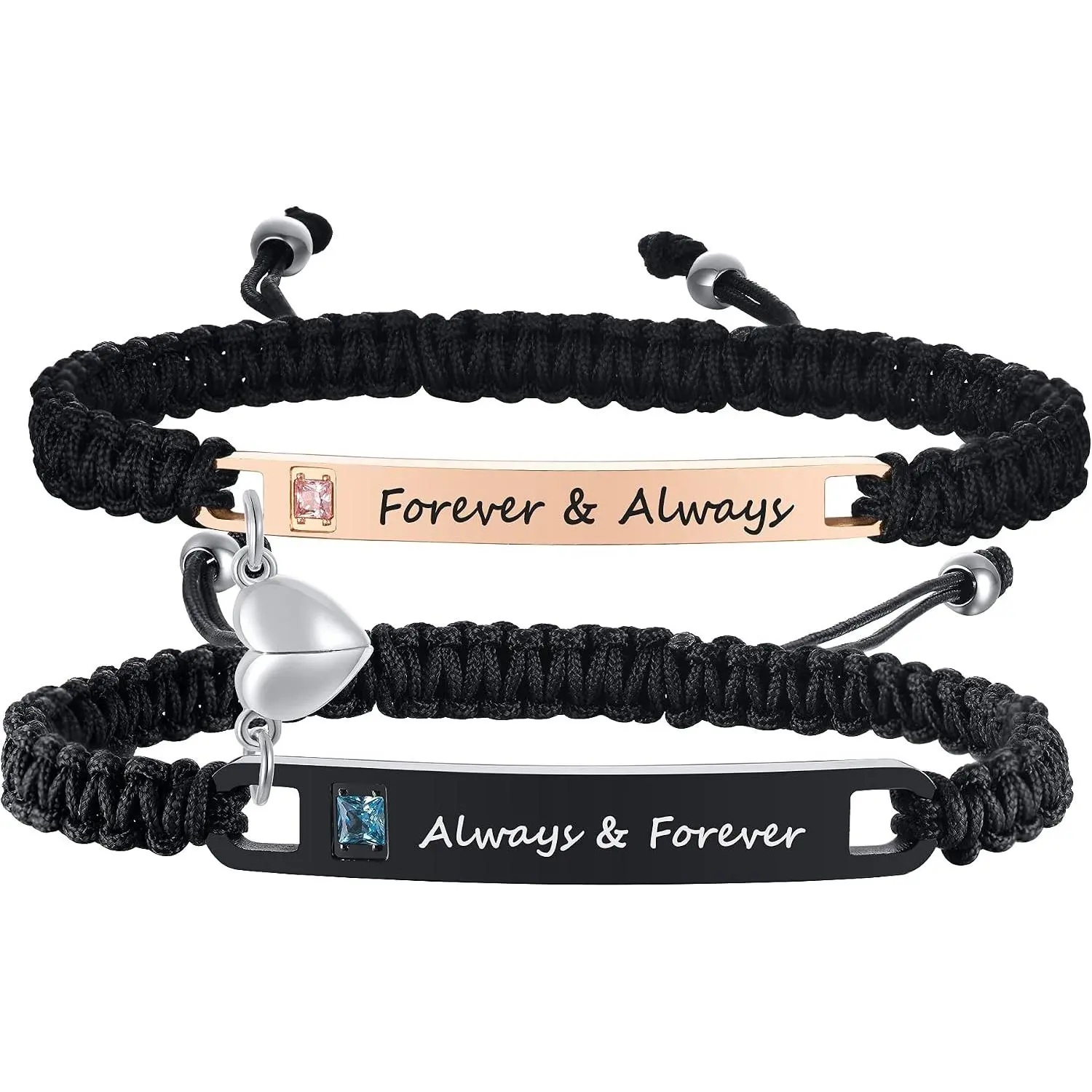 Personalized Couple Bracelet Customized Couple Bracelets Set Mutual Attraction Custom Name Relationship Bracelet Personalized Gift for Men Women