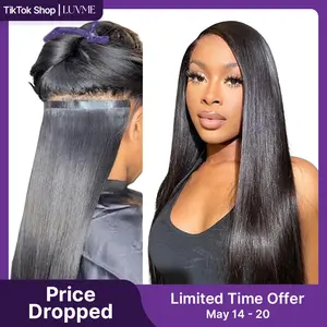 LUVME 100% Virgin Human Hair Extensions Seamless & Invisible Edge Straight, Body Wave, Kinky Curly, Yaki Straight, Messy Burmese Curl Clip-In Limited Time Offer TikTok Exclusive #luvmenewarrivals