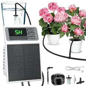 Solar Automatic Drip Irrigation System, Auto Self Watering Kit, Solar  Watering Device with Timer for Pots , Indoor/Outdoor Irrigation System for Garden, Balcony & Patio Watering System