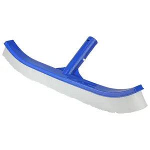 17.5" Blue Swimming Pool Cleaning Curved Brush w/ Back Support