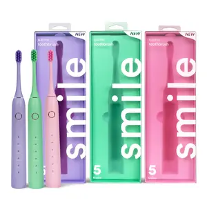 5 Modes Colorful Sonic Travel Smart Electric Toothbrush with Soft Bristles for Adults USB Type C Charging