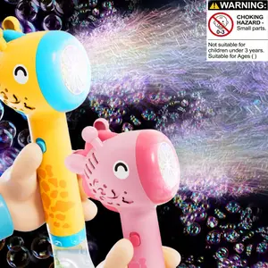 Deer Bubble Machine Automatic Handheld Bubble Wand Toy, 10 Holes, Cool Lights, Reversible No Leak, Outdoor Play, Perfect Gift