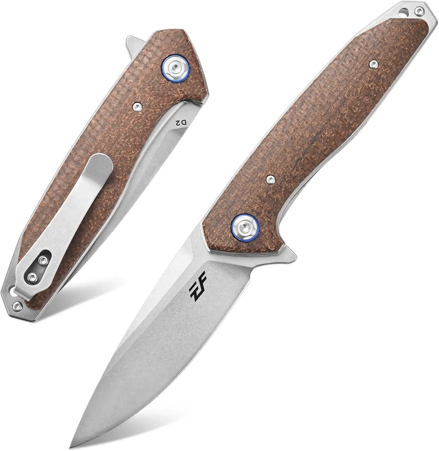 Eafengrow EF972 Folding Pocket Knife D2 Steel Blade Micarta Handle Outdoor Camping EDC Daily Utility Knife