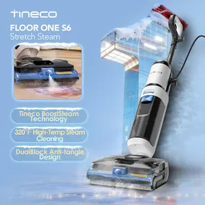 Tineco FLOOR ONE S6 Stretch Steam Corded Wet Dry Vacuum Steam Mop All-in-One, Tineco BoostSteam, 320℉ High-temp Steam Cleaning, 180° Lay-Flat, Anti-Tangle Design, FlashDry Self-cleaning