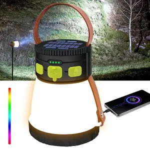 Solar Camping Lantern & Flashlight – 2500 Lumens, USB Rechargeable & Solar Powered, 8 Light Modes, Perfect for Outdoors