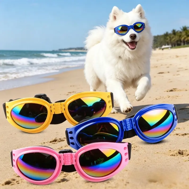 3-Pack Dog Goggles and Pet Sunglasses, Portable Eye Protection for Dogs, Fun Photo Prop and Travel Accessories, Plastic, Three-Pack tiktokshopbacktoschool