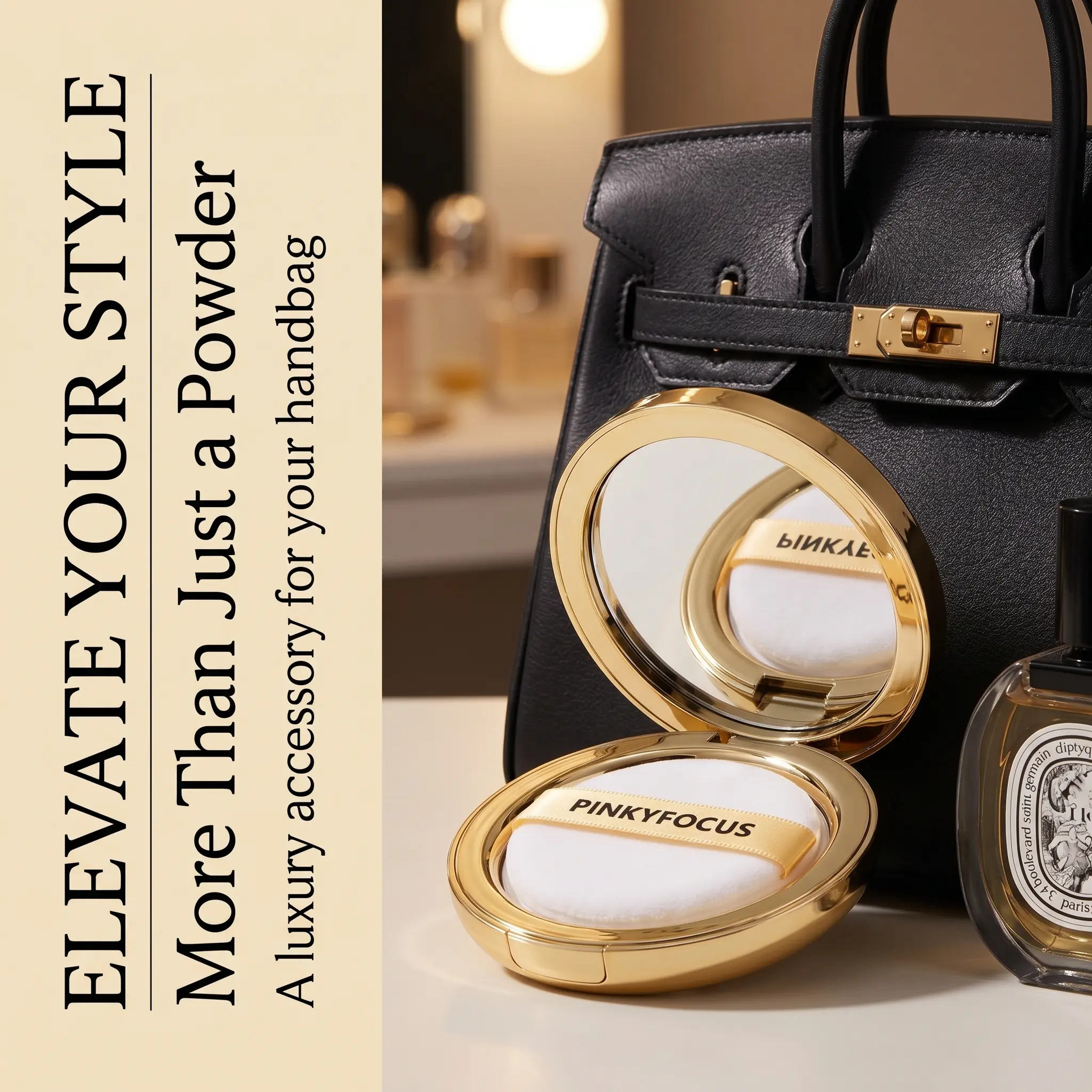 HERORANGE 3-Piece Alcohol-Free Pressed Compact Powder Set - Blurring Mattifying, Fine Grain, Flawless, Instant Blur Beauty Powder, Oil Control, Non-Cakey, Silky Smooth, Portable with Mirror & Puff for All Skin Types, Travel, Blurring Mattifying Powder, Co