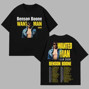Limited Benson Boone Wanted Man Tour 2026 Shirt, Concert Tour Dates Graphic Tee, Pop Music Fan Gift, Gildan Unisex T-Shirt