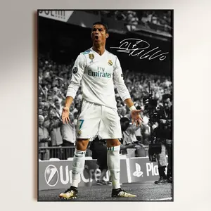 Cristiano Ronaldo Poster, Ronaldo Real Madrid, Soccer Legend, Signed Football Poster, Cr7 Fan Gift( Unframed - Print Only )