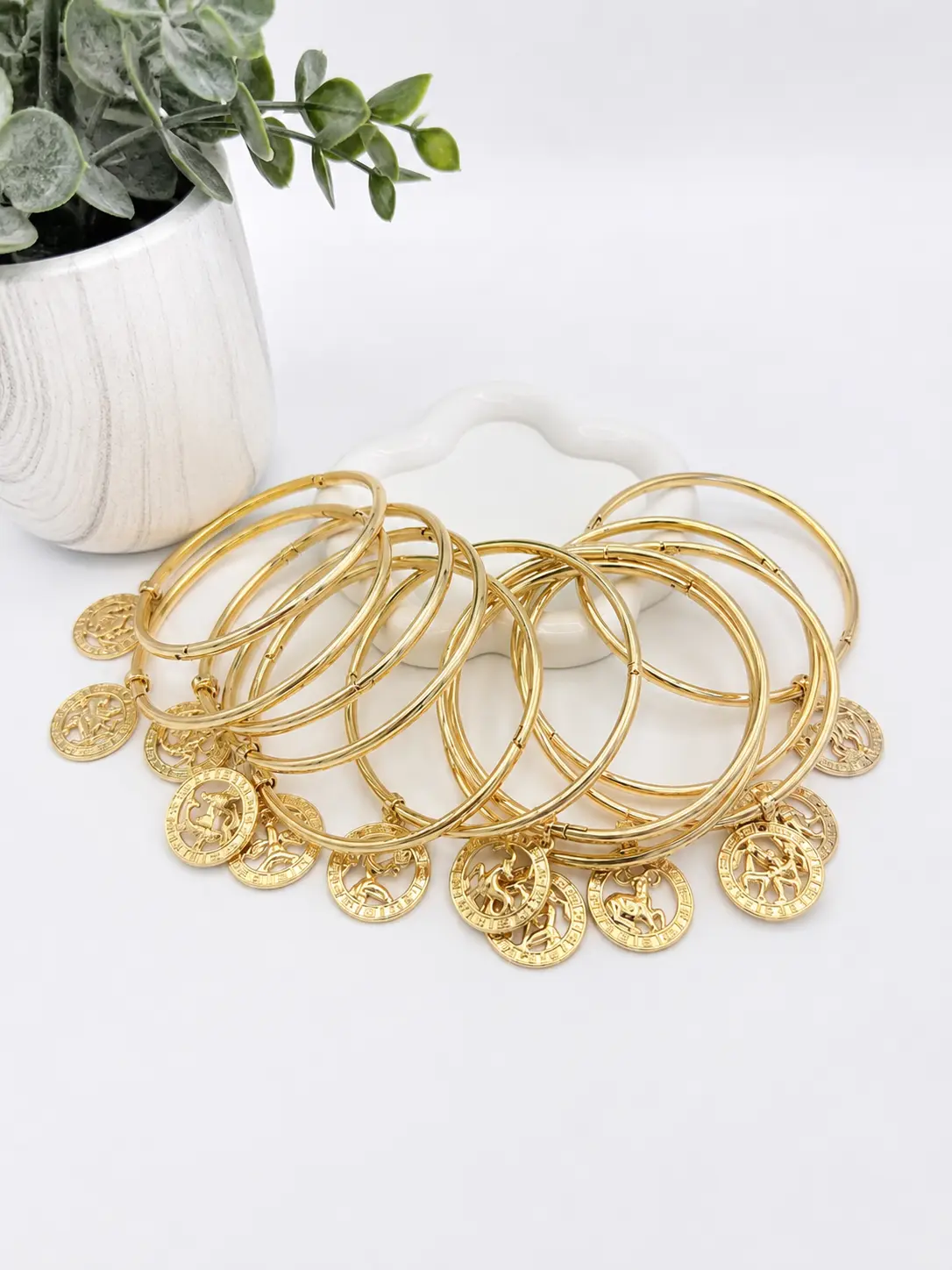Yordy Zodiac Signs Bracelets with Charms 14K Gold Plated for Women High-Quality Daily Wear Accessories Charm-Specific Design Made in the USA