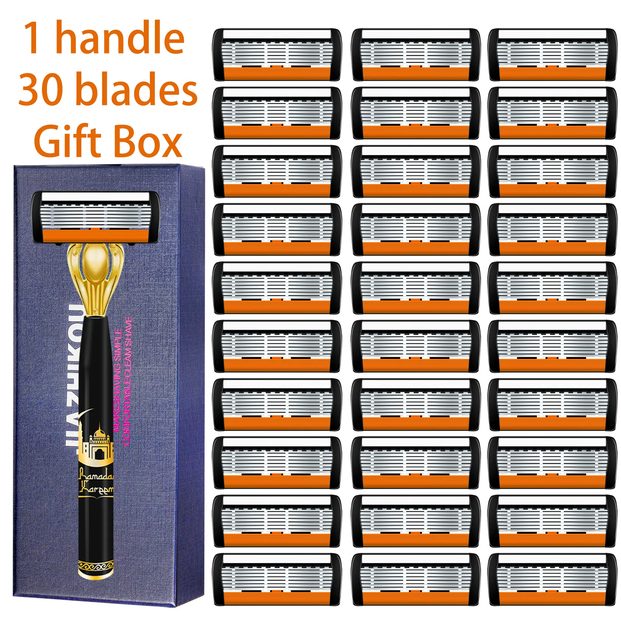 Give the gift of a silky-smooth shave with our 7-layer manual razor set. Perfect for your boyfriend, friend, or dad on Father’s Day, Birthday, Valentine’s Day, or Thanksgiving. Includes 1 ergonomic handle and 30 precision blades in a gift-ready box.