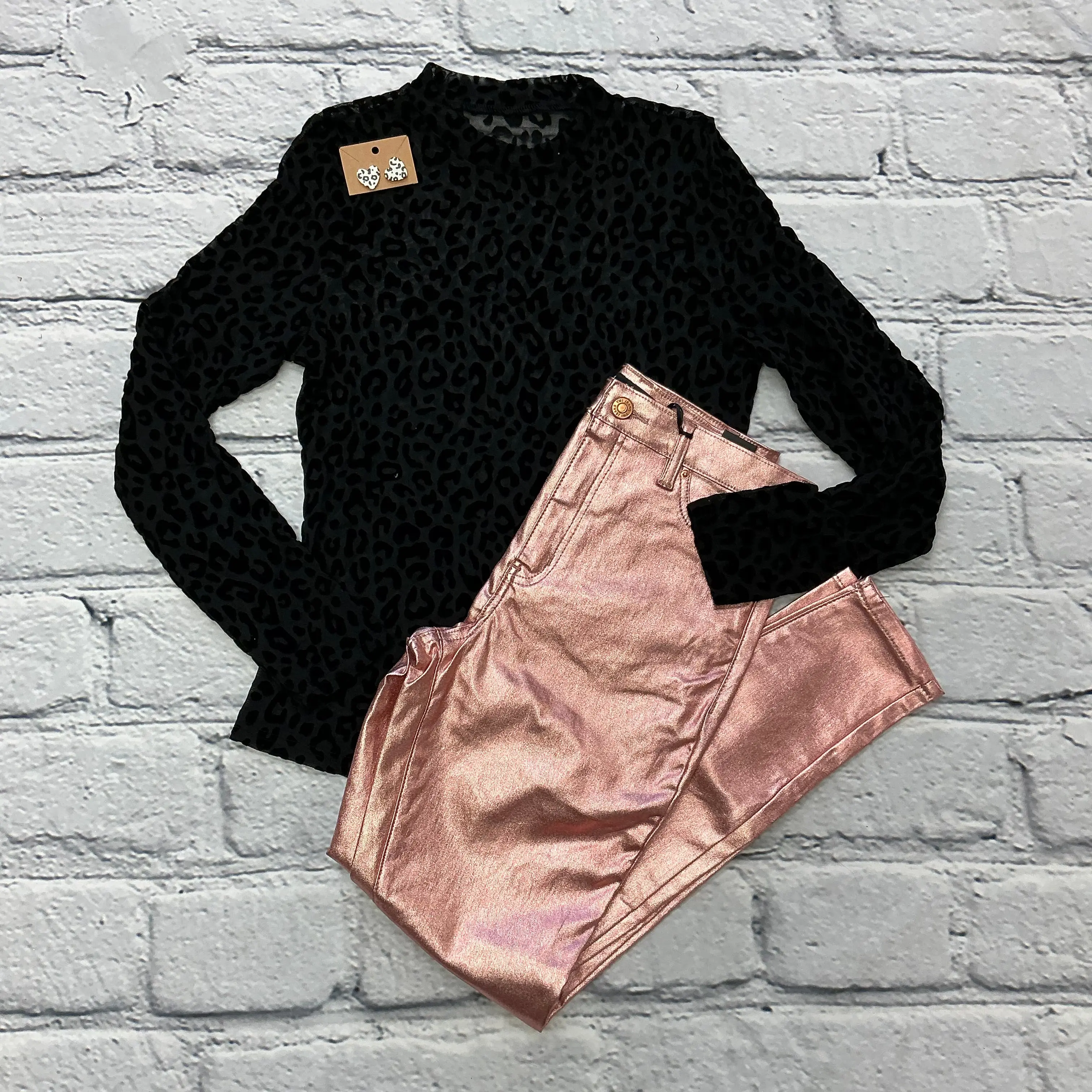 Sheer Mesh Mock Neck Top