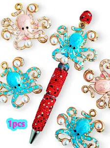 Creative Cute Octopus Design Jewelry, Handmade Beaded Pen Chain Keychain For Bags Car Hanging Ornament, Perfect Gift for DIY Lovers, Trendy Cute Keychain