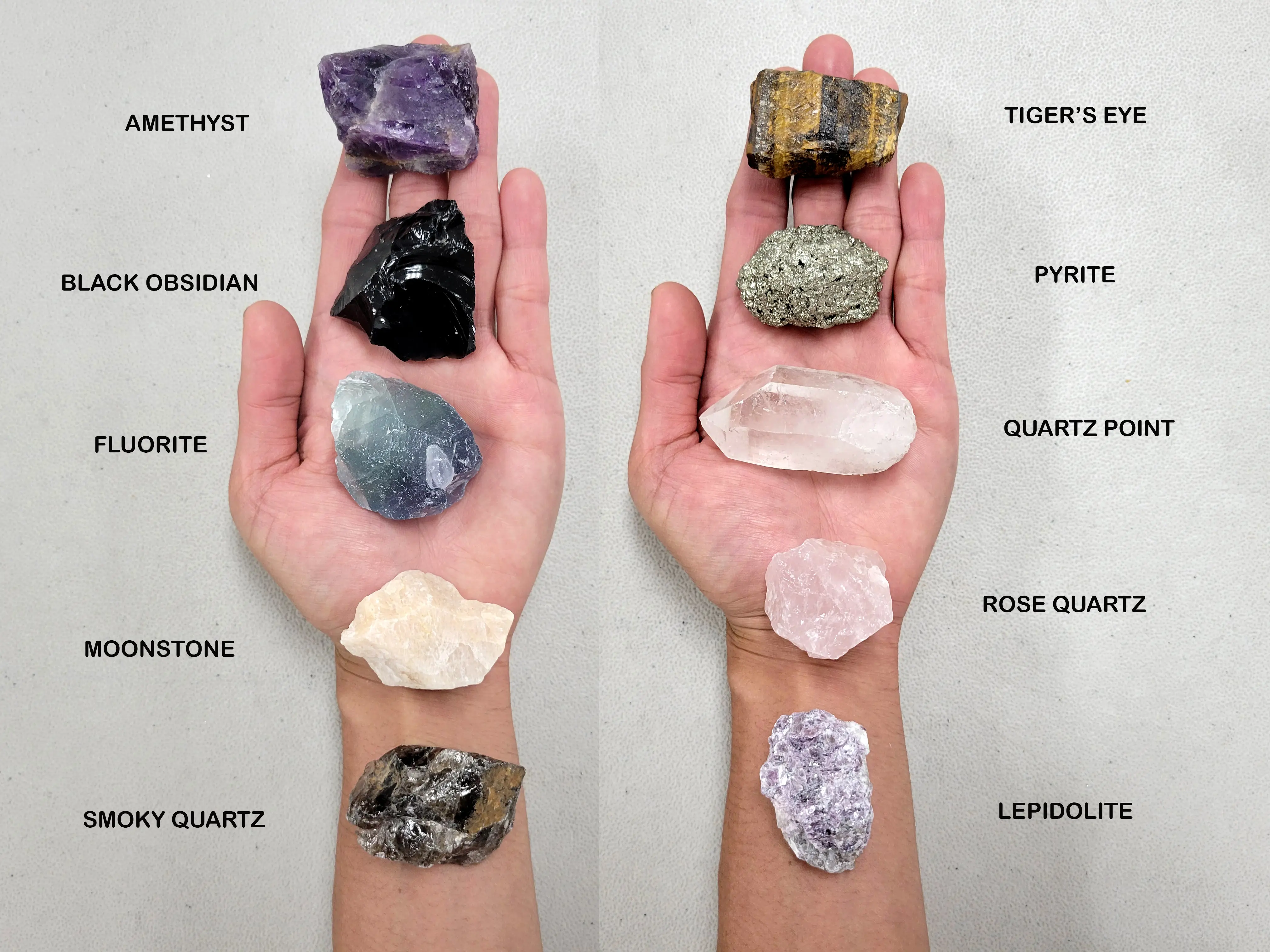 10 Pieces Raw Crystal Gift Set Beginners Crystal Kit Collection