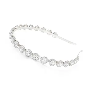 Bridal Headpiece Wedding Headband with Crystal and Hair Accessories(Silver)