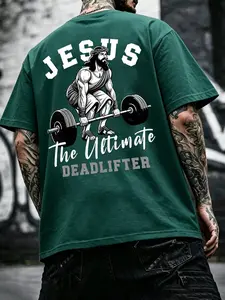 Men's Casual Short Sleeve T-Shirt, Trendy Print Design, Perfect for Friends and Family, Outdoors, Sports, Office Wear