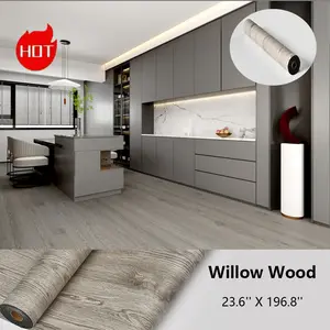 Aozey 3D Vinyl Peel And Stick Flooring, Wooden Grain Self-adhesive Floor Tiles, Waterproof, Wear-resistant, 1.2mm Thickness, Willow Wood Waterproof Wood