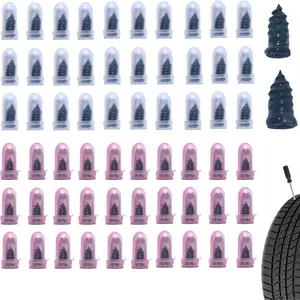 WOAOW 60 PCS Tire Repair Rubber Nail, Vacuum Tire Repair Kits Spiral Rubber Screws, Fast Self-Service Tool for Car, Truck, Motorcycle, Tractor Tire Puncture Repair (Black)