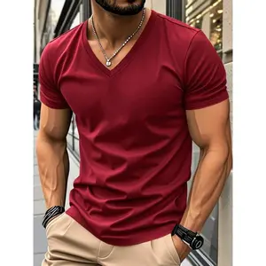 Men's V Neck Quick-Dry Breathable Casual Sports Short Sleeve T-Shirt Gym Shirt, Trendy American Style for Spring Summer, Comfortable Fit(Sheets)