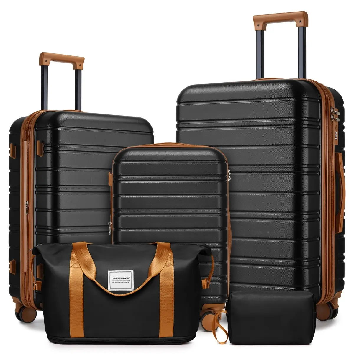 Luggage Sets 5 Piece Hardside Expandable Suitcase with Wheels Lock,Hardside Lightweight Rolling Suitcase for Women and Men