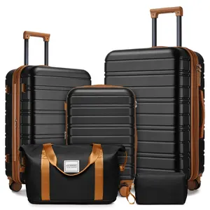 Luggage Sets 5 Piece Hardside Expandable Suitcase with Wheels Lock,Hardside Lightweight Rolling Suitcase for Women and Men