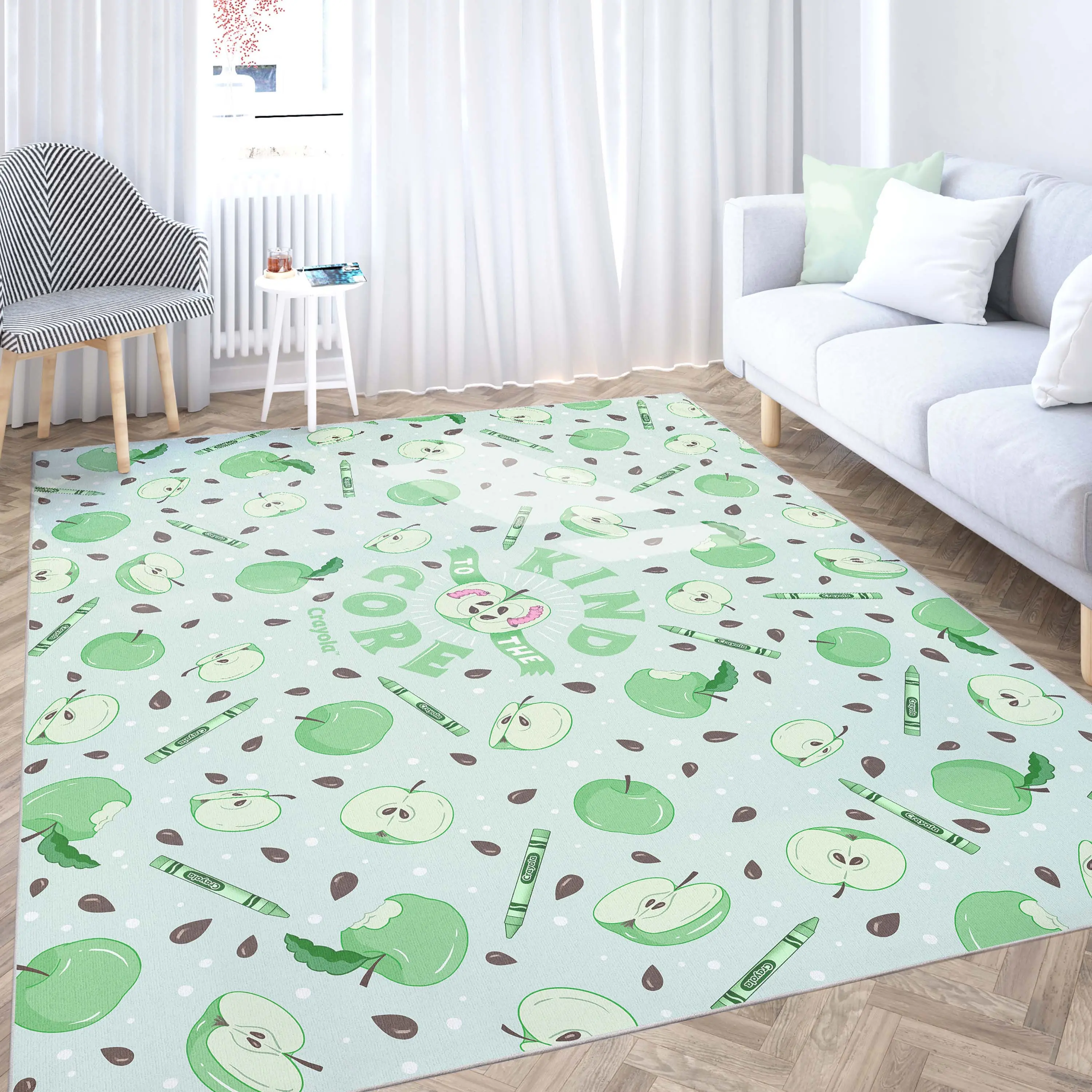 Crayola Kind to the Core Green Area Rug By Well Woven Easy Cleaning Inspiring Motifs