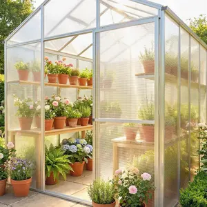 Polycarbonate Greenhouse Panels UV Protected Twin-Wall Polycarbonate Sheet 47.2" x 23.6" 10 Pack Clear