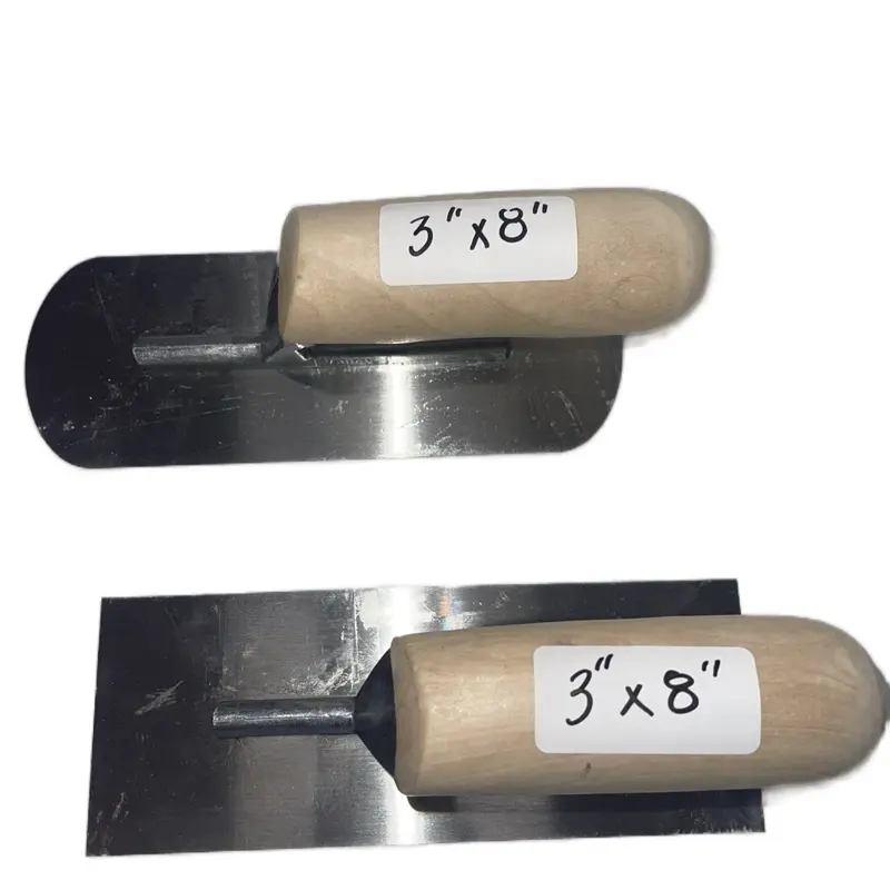 2-Piece 3"x8" Finish Trowel Set, Wooden Handle Swimming Pool Trowel for 3x8 Inch Work Specifications, Masonry Construction Tools, Home Repair Tools