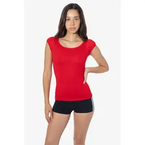 FF382 - Poly Cotton Cap Puff Sleeve Top