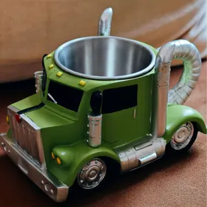 Hot Selling Semi Truck Coffee Mugs Creative Resin Car Mug Decoration Cup Drinkware Reusable Funny Mug