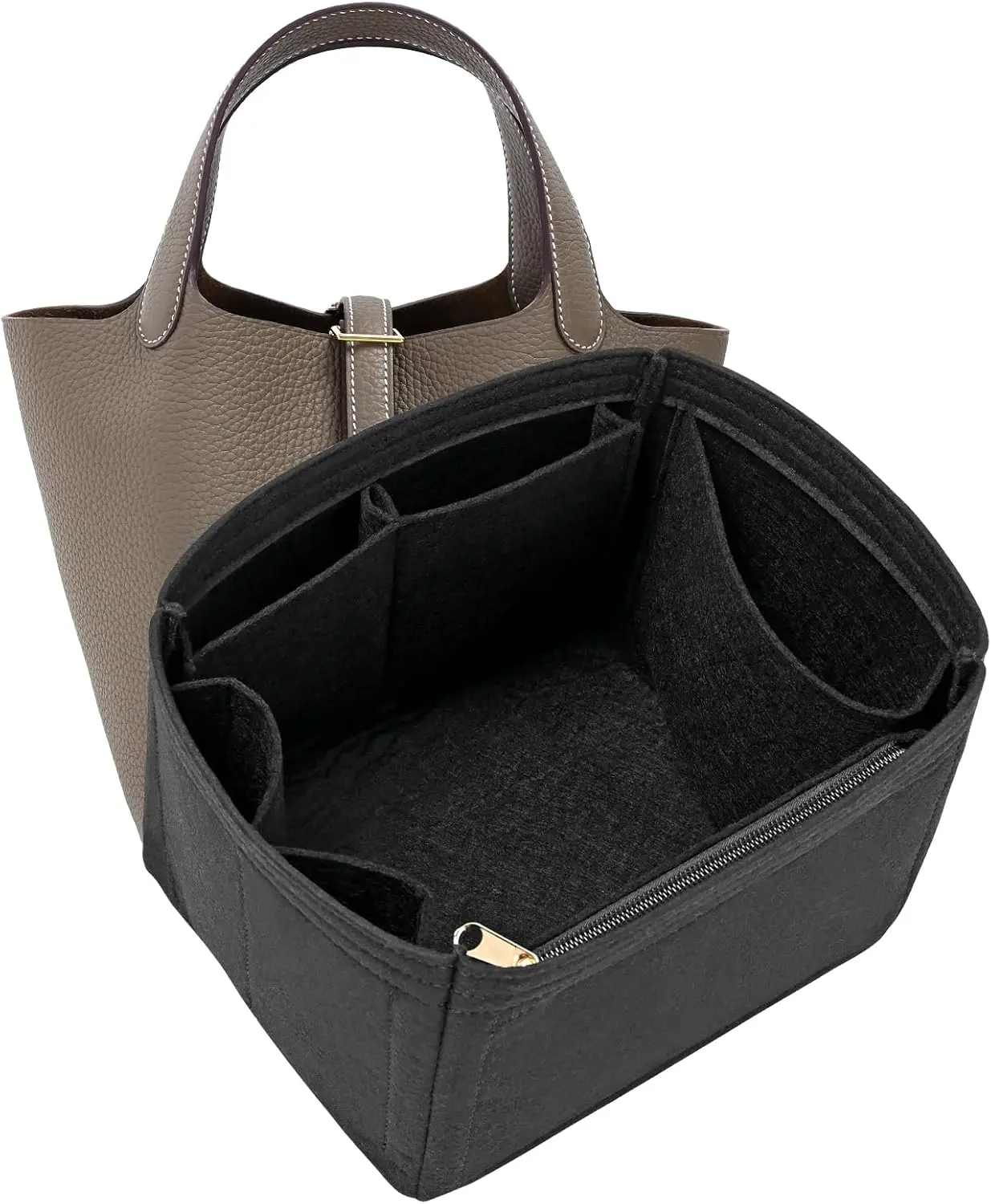 Felt Purse Organizer Inserts for Picotin 22 Inserts Handbag (Black, PC22) DOIAPUOS