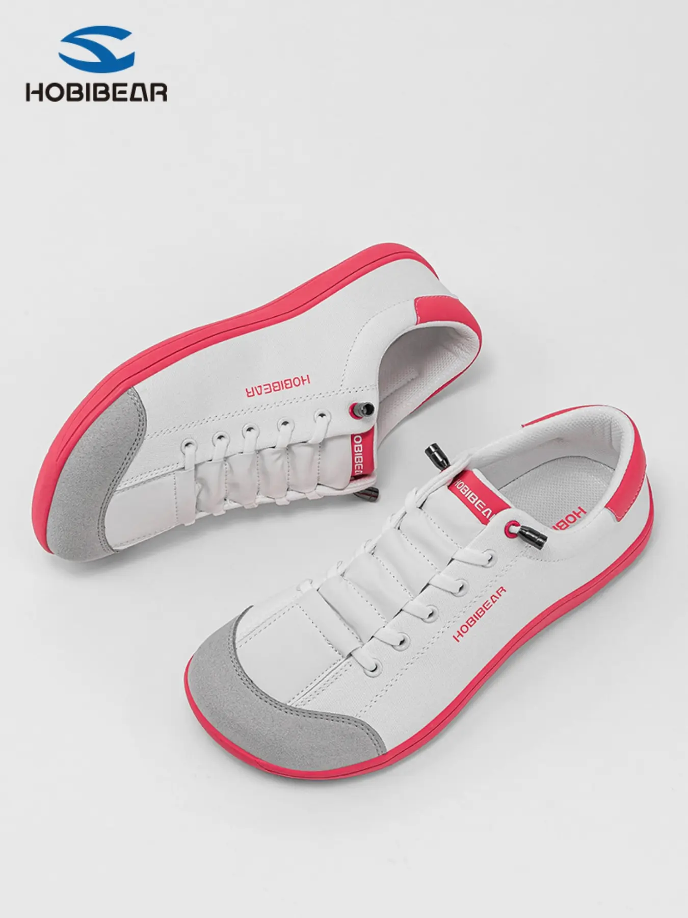 Hobibear Wide Head Shoes for Men and Women, Outdoor Sports Athletic Low Top Flat Rubber Solid Color Sneakers, Casual Round Toe Trainer Walking Shoes All Seasons, Footwear