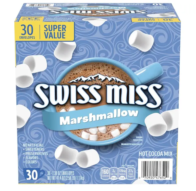 Swiss Miss Chocolate Hot Cocoa Mix With Marshmallows, 30 Count Hot Cocoa Packets (Pack of 1)