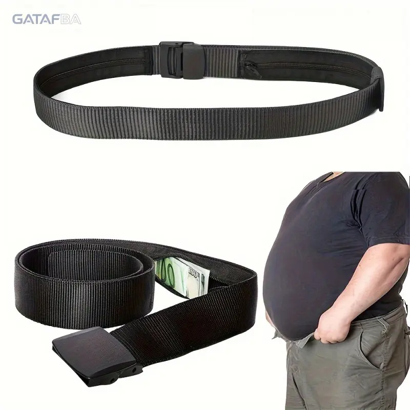 Unisex Slim Anti-Theft Hidden Money Belt - Portable 47 In Adjustable Strap Waist Pouch for Travel, Sports & Outdoor Use