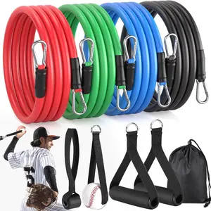 4 count Baseball Exercise Bands with Interchangeable Grips, Baseball Resistance Trainer for Pitching & Throwing,  Aid for Baseball Softball Pitchers to Build Arm Strength, Warm-Up