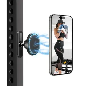 Magsafe Gym Magnetic Phone Holder - 360 Adjustable Magnetic Attachment for 4.7-6.5" Smartphones, Alloy Base, Black-Christmas Gift, New Year Gift#MothersDayGift #GiftsForHer