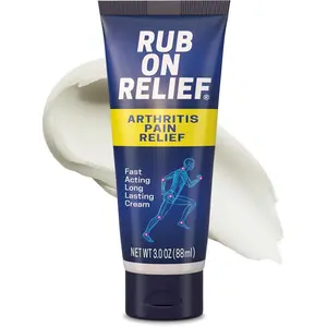 RUB ON RELIEF Topical Pain Relief Cream - Non-Greasy Joints Pain Cream for Knees, Shoulders & Back, Targeted Arthritis & Muscle Aches with Arnica, MSM, Turmeric, Aloe Vera, & Castor Oil- 3 oz (1 Pack)