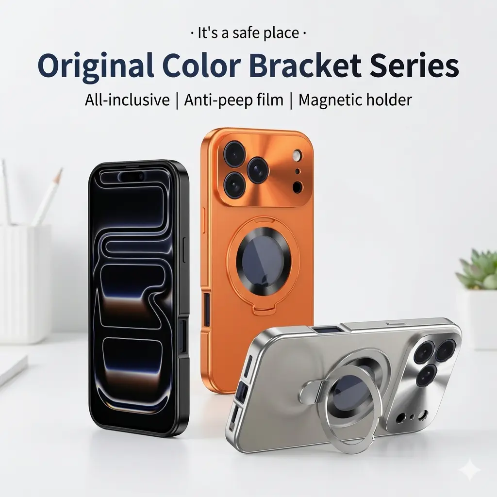 Magnetic Privacy iPhone Case | Built-in Metal Stand | Full Lens Protection Shockproof Cover | Compatible with MagSafe | iPhone 17 16 15 14 13 12 Pro Max phone cases 17 pro max iphone 16 pro max cases phone case iphone 16 iphone 17 pro case iphone 16 case