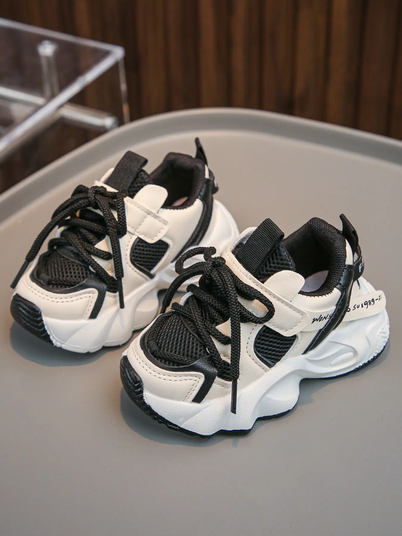 PU Sports Shoes for Ages 2-7, Lightweight Comfortable Breathable Mesh Toddler Sneakers, Casual Non-Slip Athletic Footwear Kids Shoes