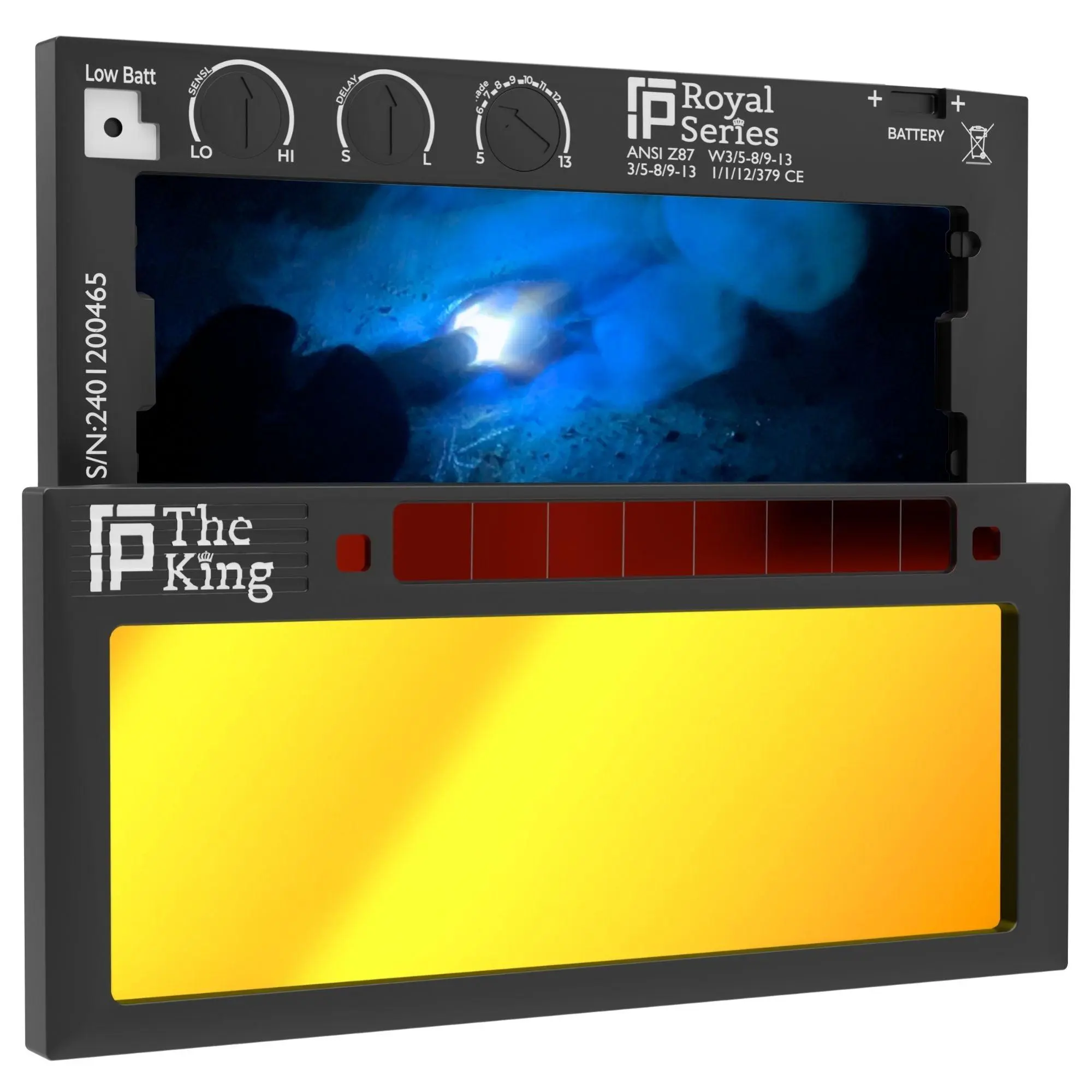The King Adjustable 1.0 - NOT FOR TIG - Gold Adjustable Auto Darkening Welding Lens | 1 Year Warranty